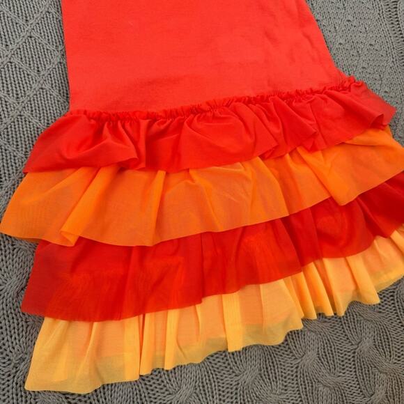 Hanna Andersson Fizzy Sundress Bright Coral Bloom Layered Tulle Dress ~ 18/24M - Picture 3 of 9